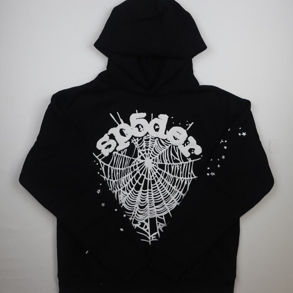 Sp5der OG Web Hoodie Black Puff Print Men’s Size Medium